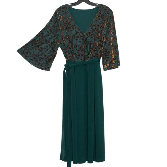 Dress Velvet Burnout Whimsigoth Fairy Grunge Witchy Renaissance Goblincore 14-16 - Picture 1 of 6